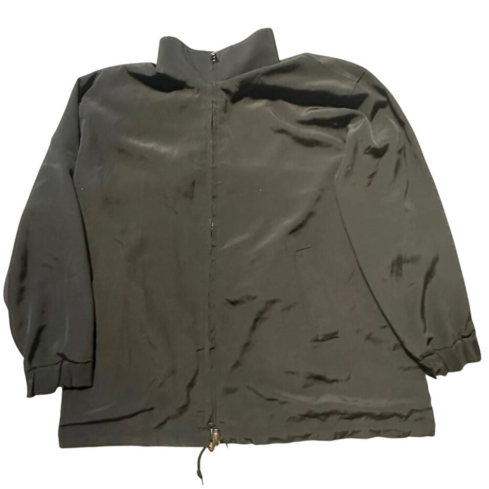 Norton & Co Silky Black 14 Mock Neck Zip Classic Normcore Soft Travel Jacket